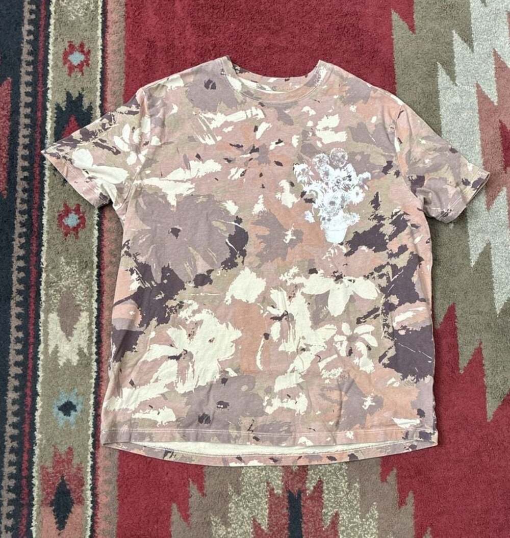 Mighty Fine Van Gogh Sunflowers Camo Graphic Short Sleeve T-Shirt Size Medium